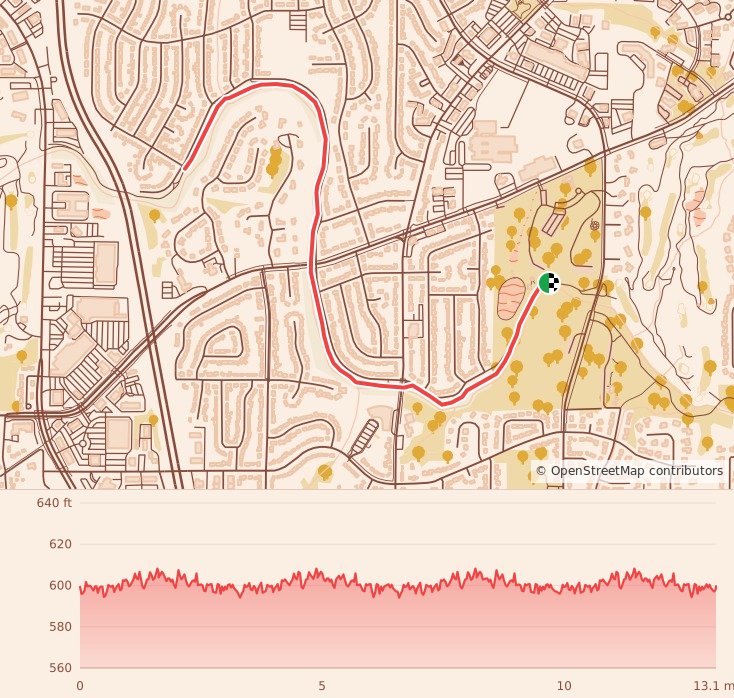 Holiday 5K, 10K, & 13.1M at Bettendorf, IA - Half Marathon course map and elevation profile