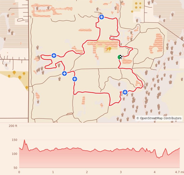Ragnar Trail Florida - Green Loop course map and elevation profile