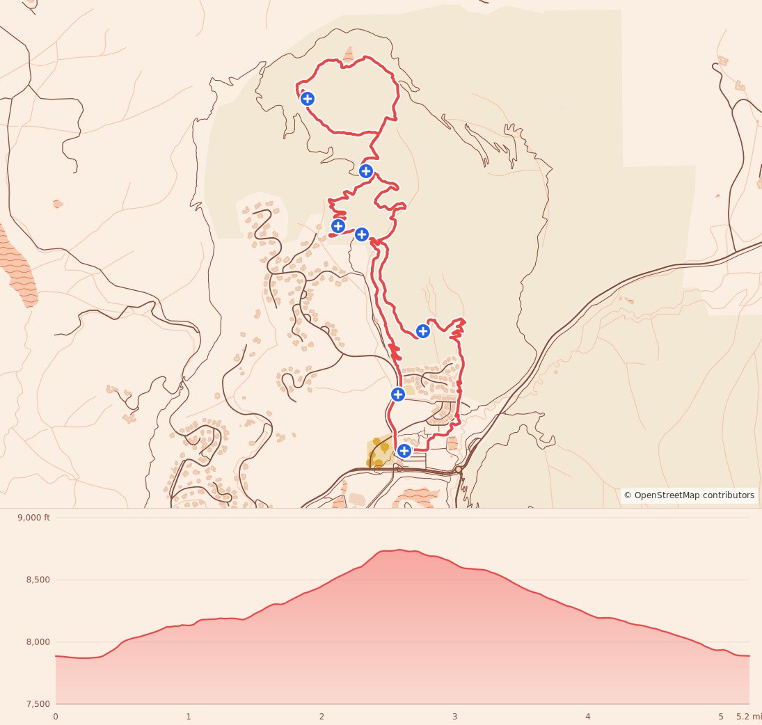 Ragnar Trail Colorado - Yellow Loop course map and elevation profile