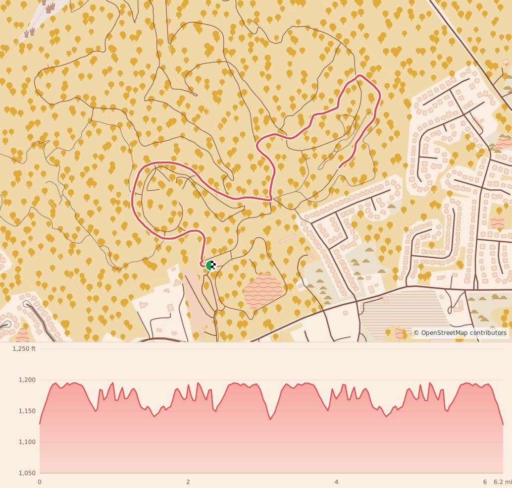 Holiday 5K, 10K, 13.1M at Dacula, GA - 10K course map and elevation profile