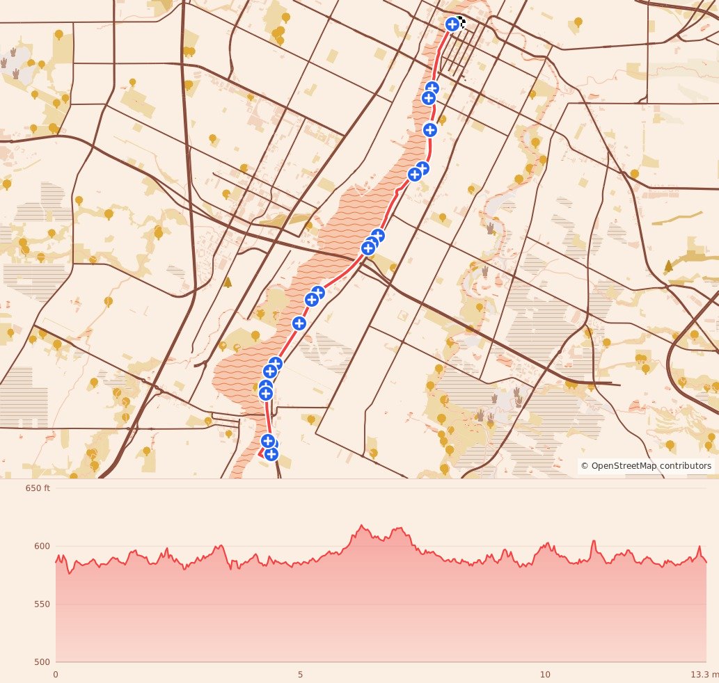 Hot Cider Hustle - Green Bay Half Marathon & 5K - Half Marathon course map and elevation profile