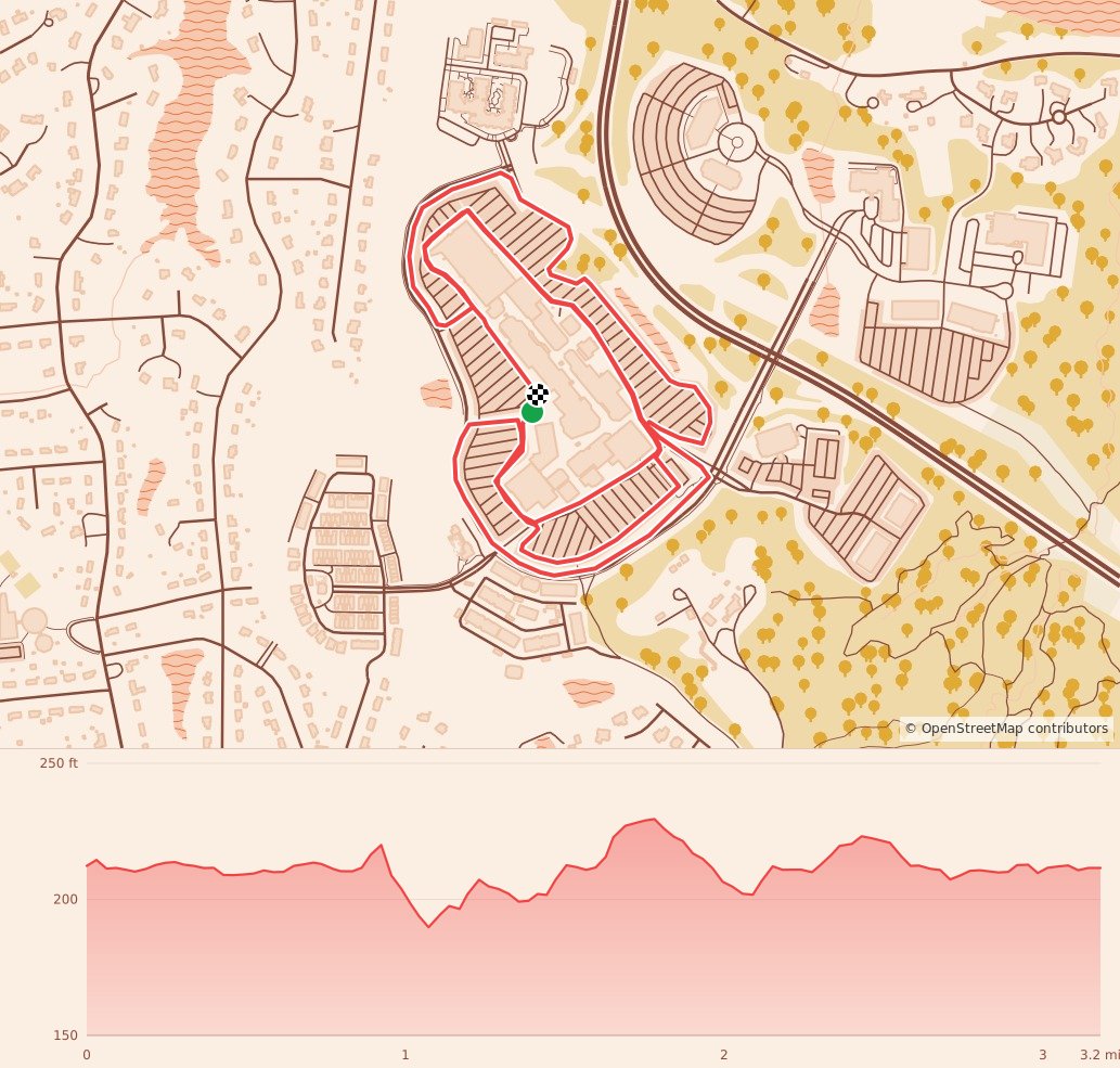 RRRC Stony Point Snowman Shuffle 5K - 5K course map and elevation profile