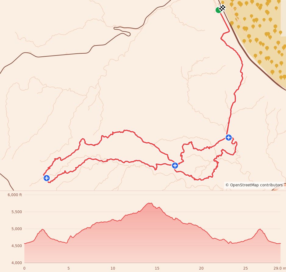 Dead Horse Ultra - 50K course map and elevation profile