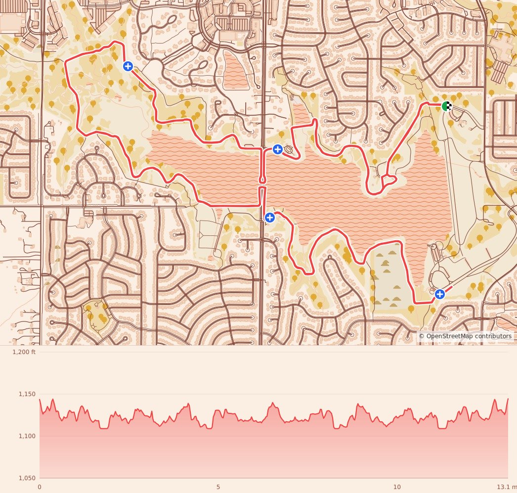Hot Cider Hustle - Omaha Half Marathon, 10K, & 5K - Half Marathon course map and elevation profile