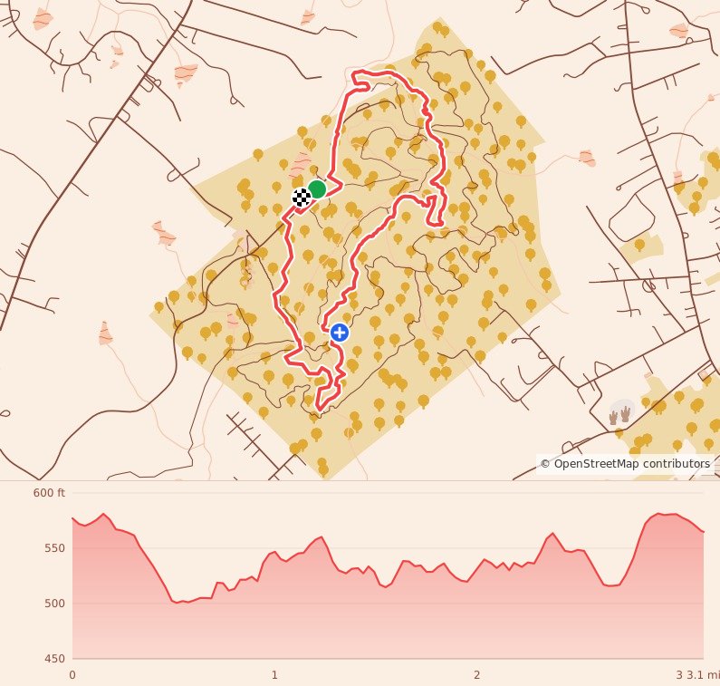 Run At The Rock - 5K/10K/Half Marathon - 5K course map and elevation profile
