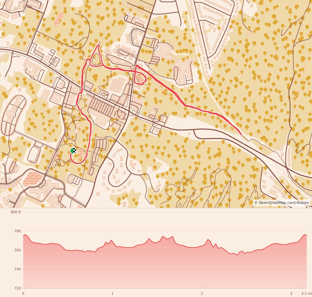 Little Debbie® Christmas Tree Cake Run - 5K course map and elevation profile