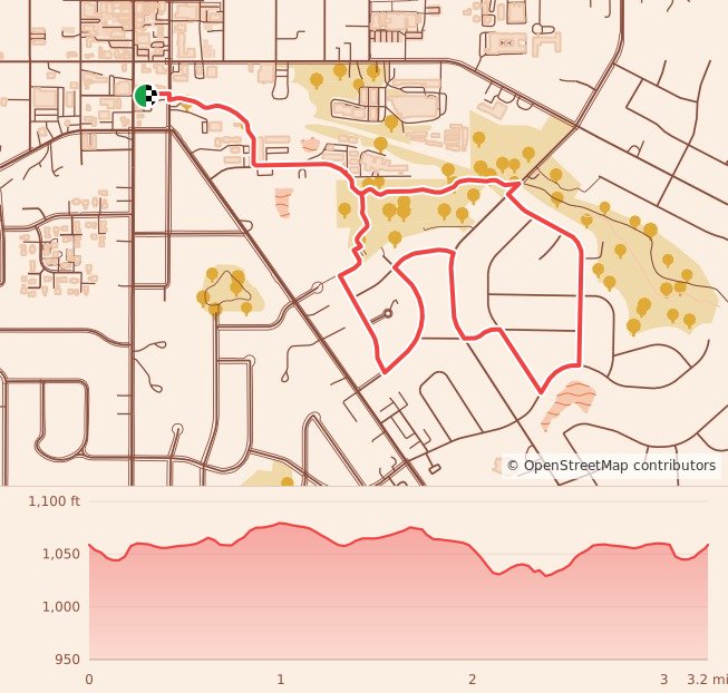 Run Santa Run 5K - Medina - 5K course map and elevation profile