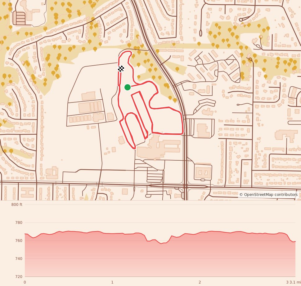 Storm the Castle 5K Walk/Run - 5K course map and elevation profile