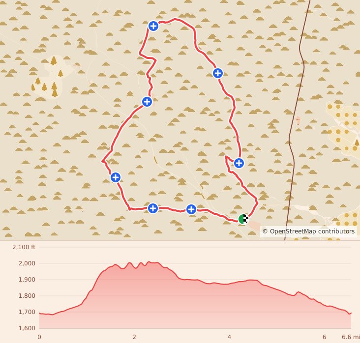 Ragnar Trail Arizona - Red Loop course map and elevation profile