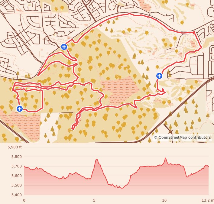 The Bear Chase Race - Half Marathon course map and elevation profile