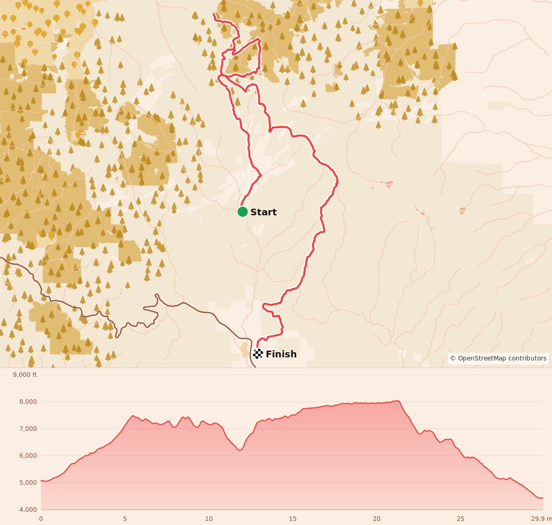 Elkhorn Crest 50 - 50K course map and elevation profile