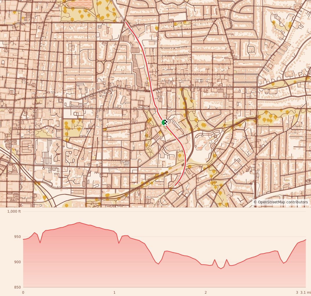 White Elephant 5K/10K/Half Marathon - Atlanta - 5K course map and elevation profile