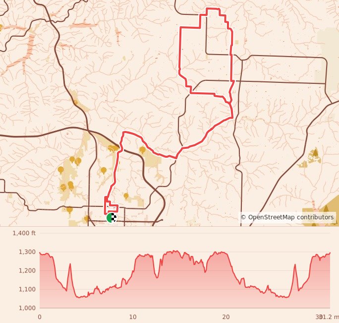 Life Time Big Sugar Gravel - 25 Mile course map and elevation profile