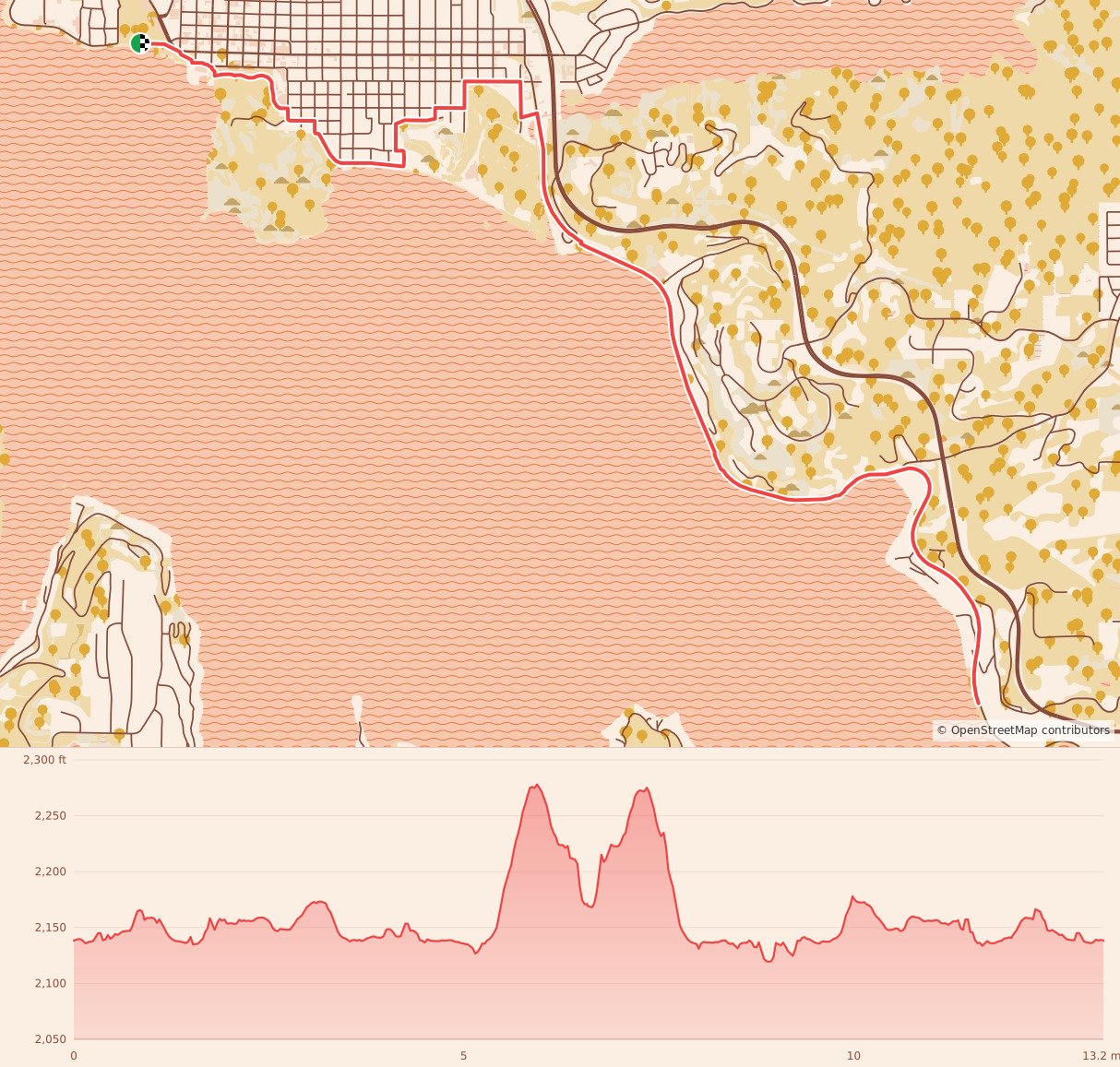 Halloween Hustle - Half Marathon course map and elevation profile