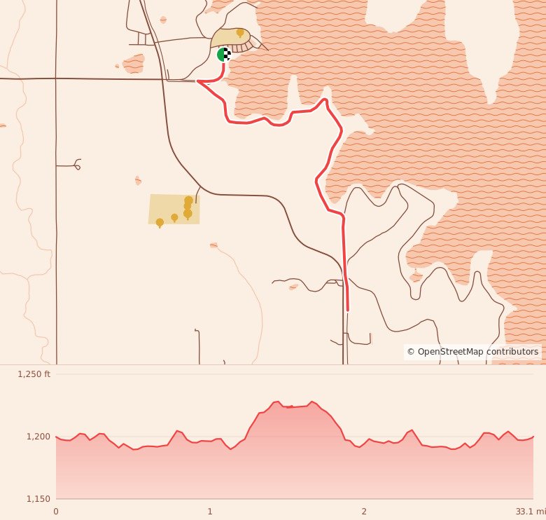 Day of the Dead Half Marathon - Oklahoma City - 5K course map and elevation profile
