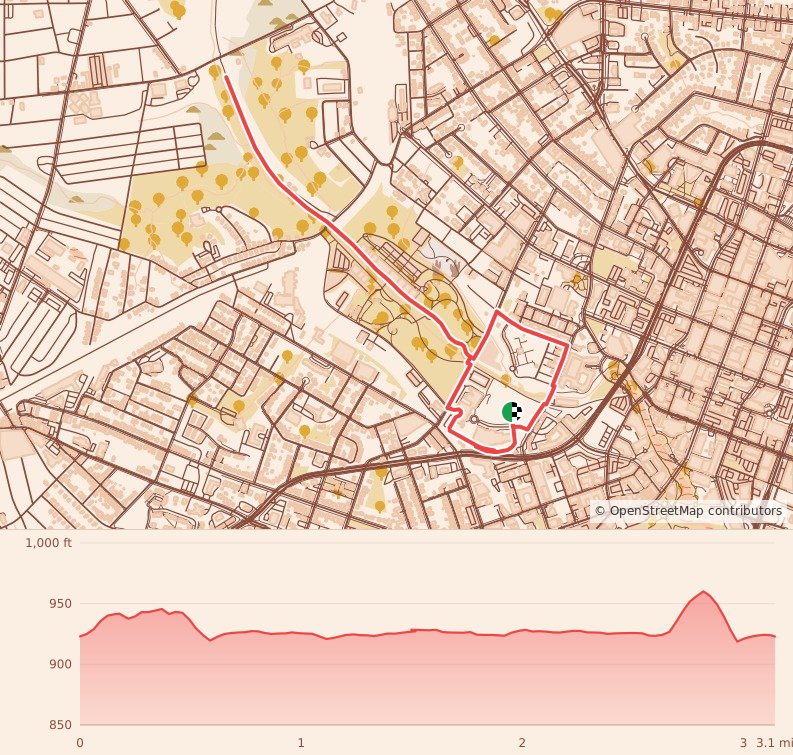 Superhero 5K Presented by Urban League of the Upstate - 5K course map and elevation profile