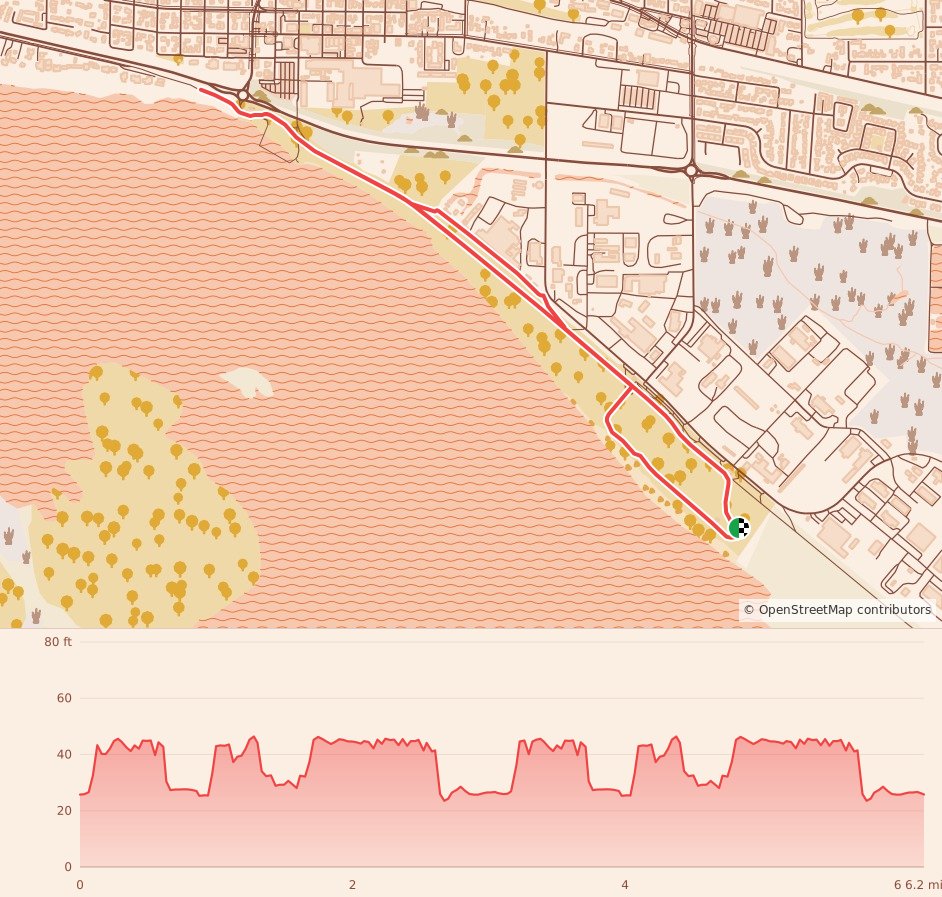 Scary Run - 10K course map and elevation profile