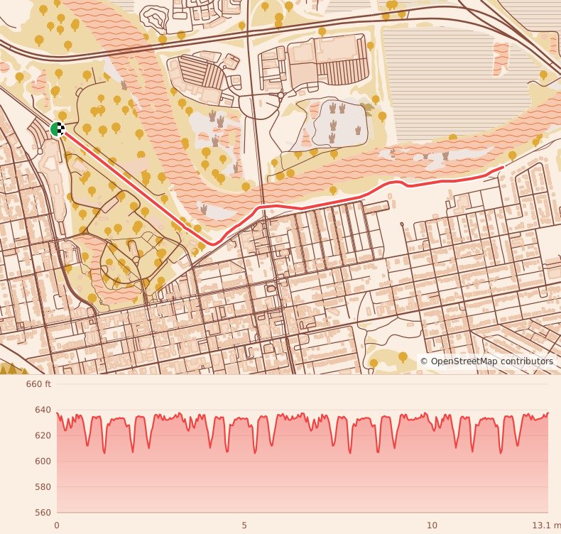 Holiday 5K, 10K & 13.1M at Chillicothe, OH - Half Marathon course map and elevation profile