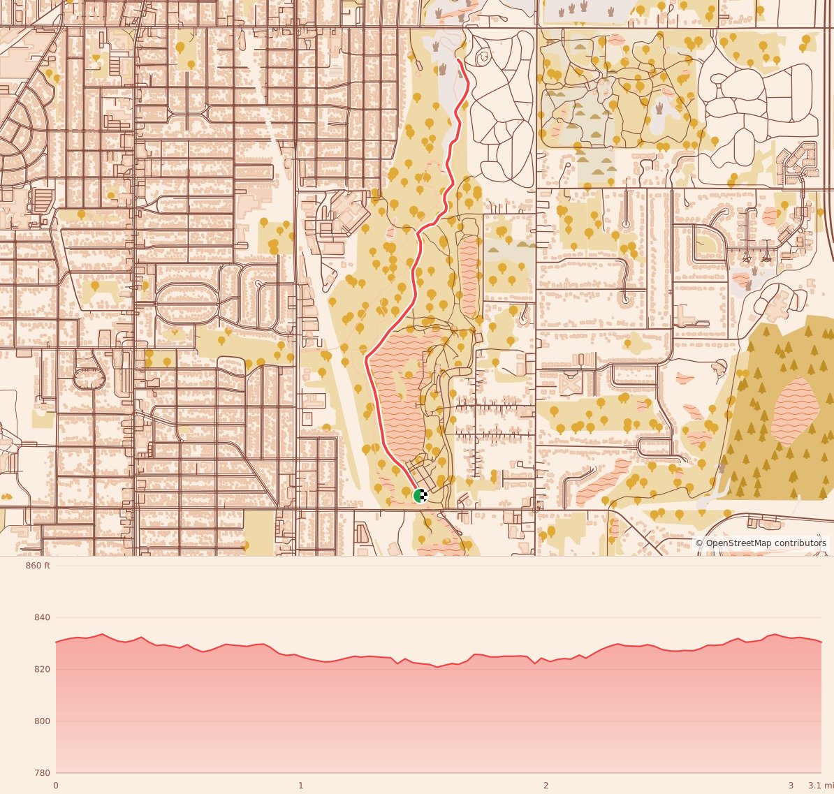 Holiday 5K, 10K, 13.1M at Hawk Island Park, Lansing, MI - 5K course map and elevation profile