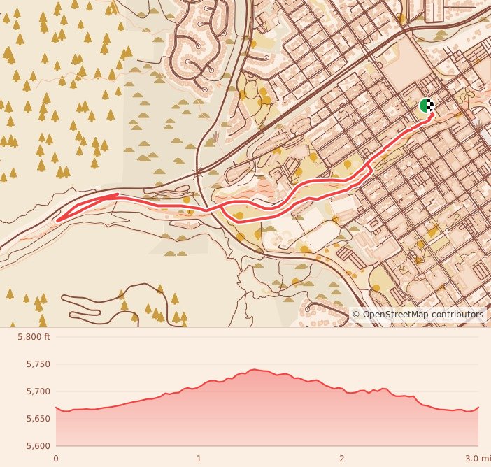 The Great Turkey Chase - 3 Miles course map and elevation profile