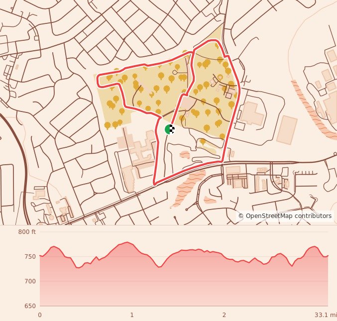 Frankfort Frosty 5K - 5K course map and elevation profile