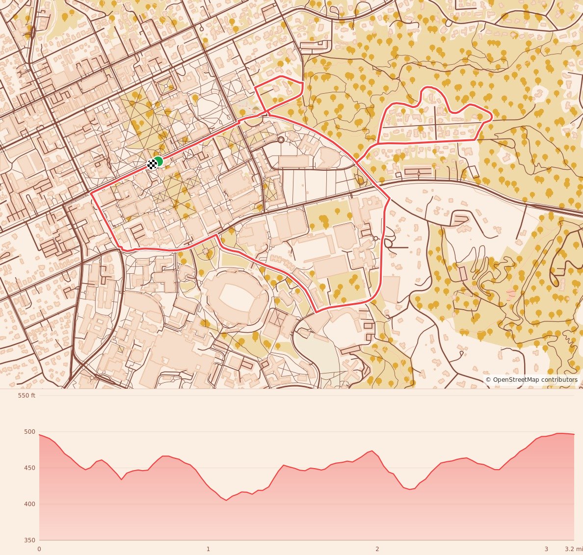Solar Strides 5K - 5K course map and elevation profile