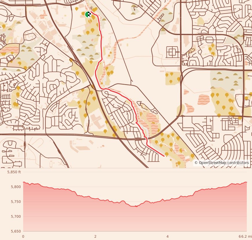 Spooky Sprint - Colorado Springs - 10K course map and elevation profile