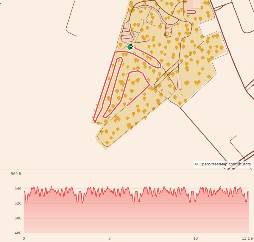 Gobbler 5K, 10K, & 13.1M at Bowling Green, KY - Half Marathon course map and elevation profile