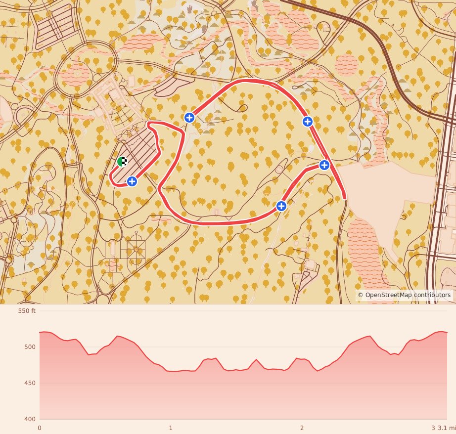 Hot Cider Hustle - St. Louis 5K & 10K - 5K course map and elevation profile