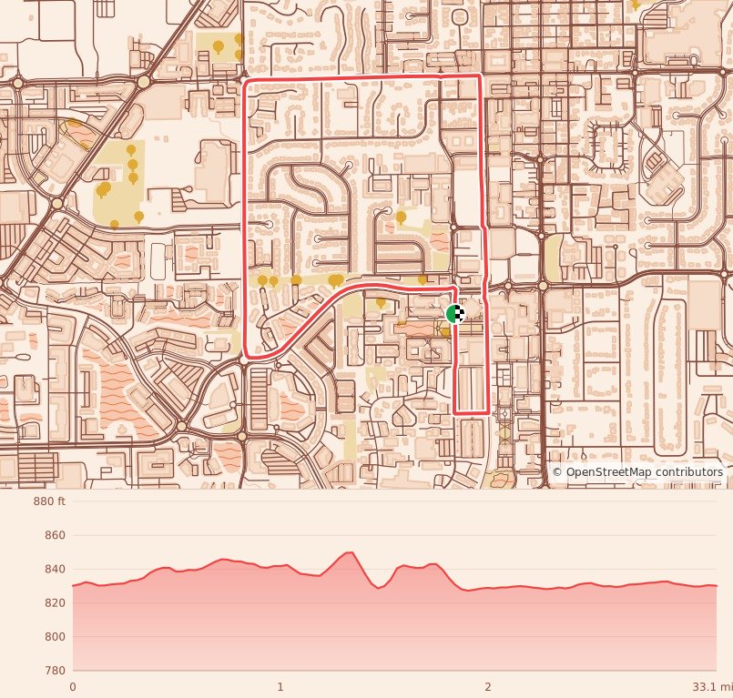 Bolt for the Heart - Thanksgiving Day 5K - 5K course map and elevation profile
