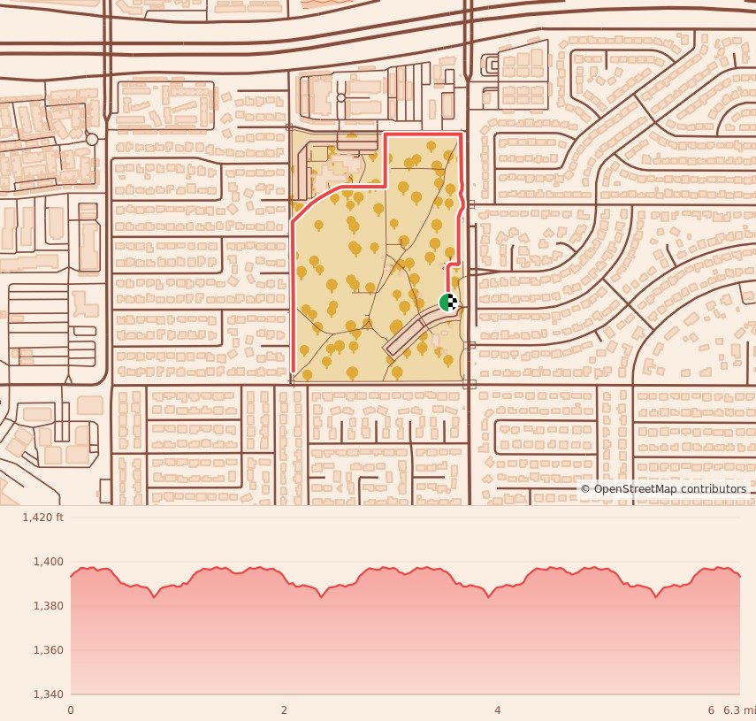Holiday 5K, 10K & 13.1M at Phoenix, AZ - 10K course map and elevation profile