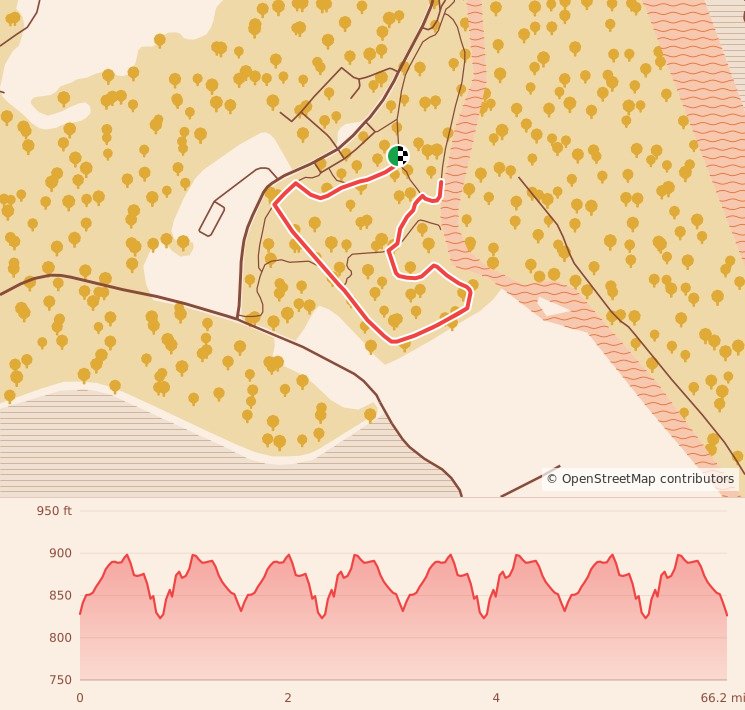 Gobbler 5K, 10K, & 13.1M at Knoxville, TN - 10K course map and elevation profile