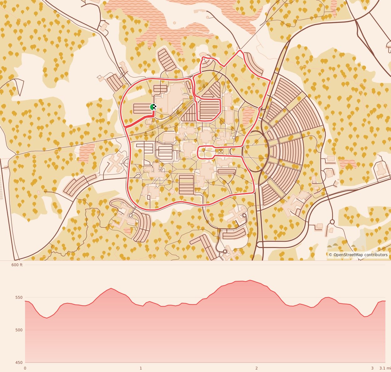 Edwardsville Turkey Trot 5K Fun Run! - 5K course map and elevation profile
