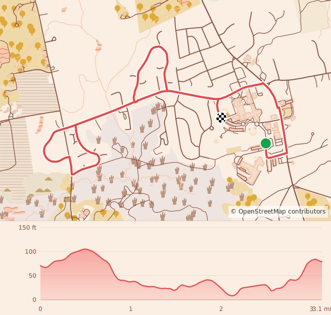 Maine Track Club Turkey Trot 5K - 5K course map and elevation profile