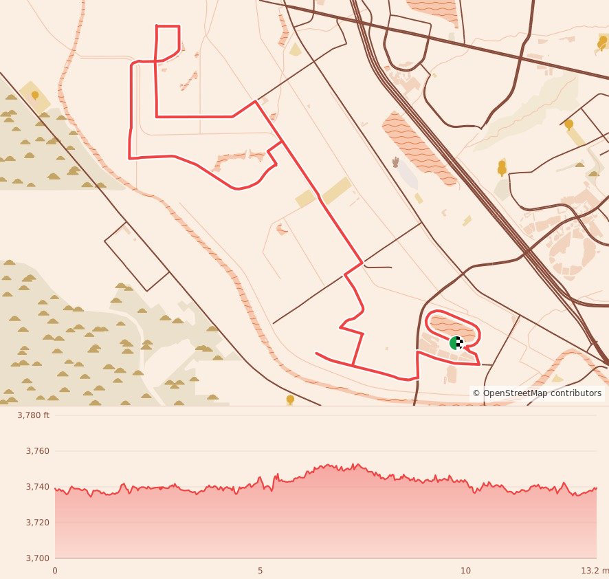Flying Horse Half Marathon, 10K & 5K - Half Marathon course map and elevation profile