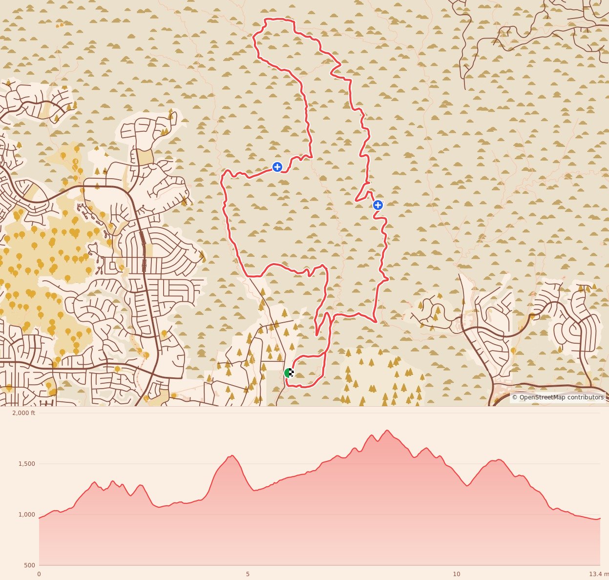 No Name 5030 - Half Marathon course map and elevation profile
