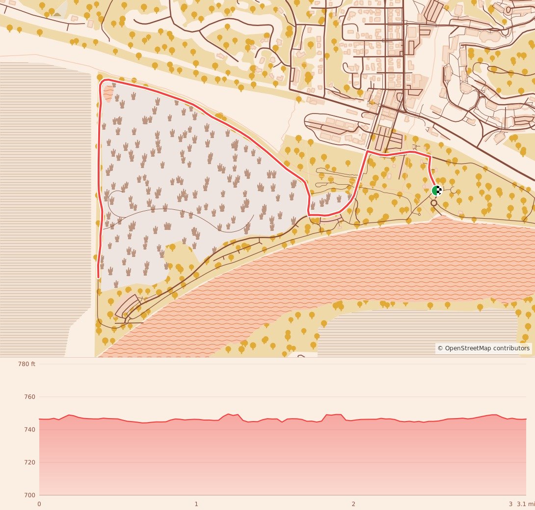 Turkey Trails - Kansas City - 5K course map and elevation profile