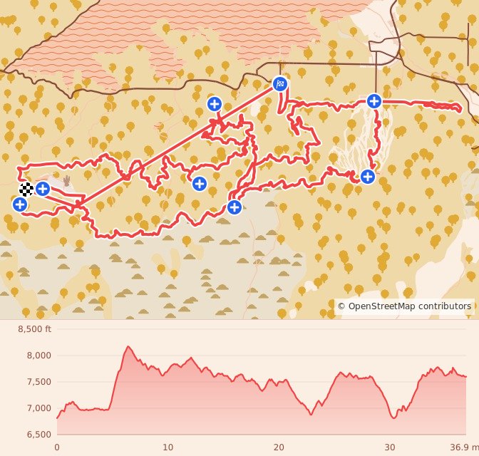 Kodiak - 50K course map and elevation profile