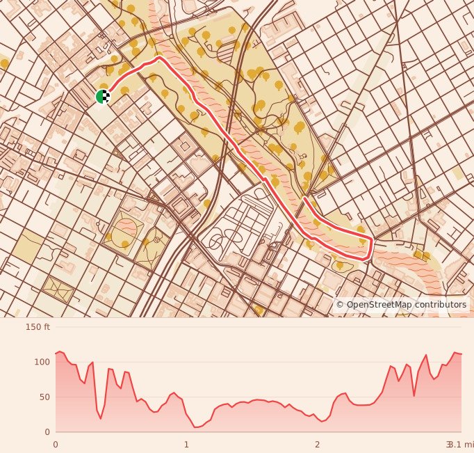 Rudolph’s Run 5K - Rudolph’s Run 5K course map and elevation profile
