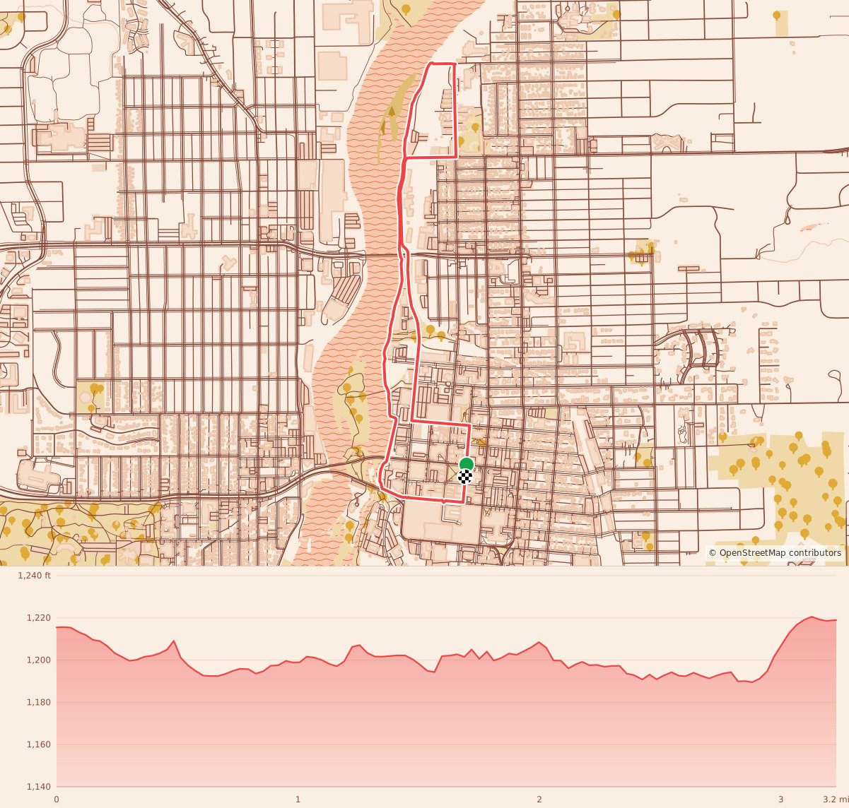 United Way of Marathon County Turkey Trot - 5K course map and elevation profile