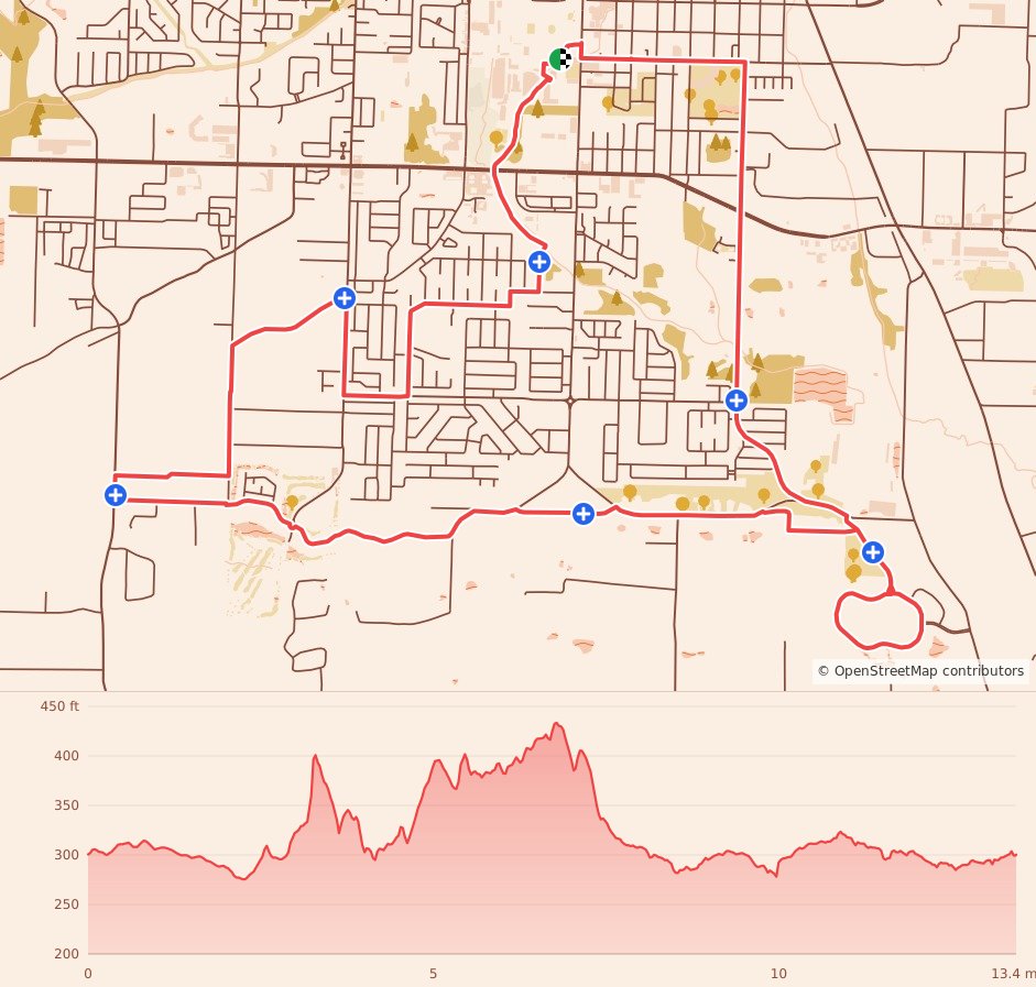 City of Colleges Half Marathon - Half Marathon course map and elevation profile